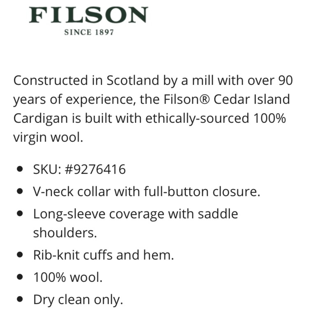 Filson Wmns Cardigan - Picture 11 of 13